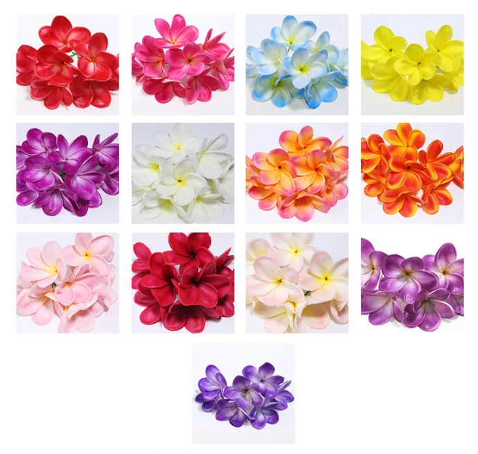 PU Real Touch Lifelike Artificial Plumeria Frangipani Flowers Bouquets Wedding Home Party Decoration