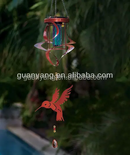 Decorative Bug Zapper Butterfly 3D Vintage Metal Wind Spinner With Solar Light