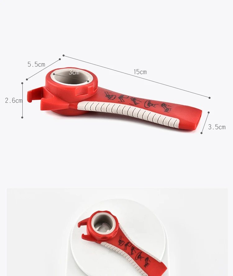 Wholesale multifunctional beel bottle opener 5-in-1 plastic safety manual can opener