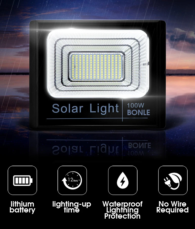 
2019 New Remote Control Ip67 10W Led Solar Flood Light For Home Garden Road Park 