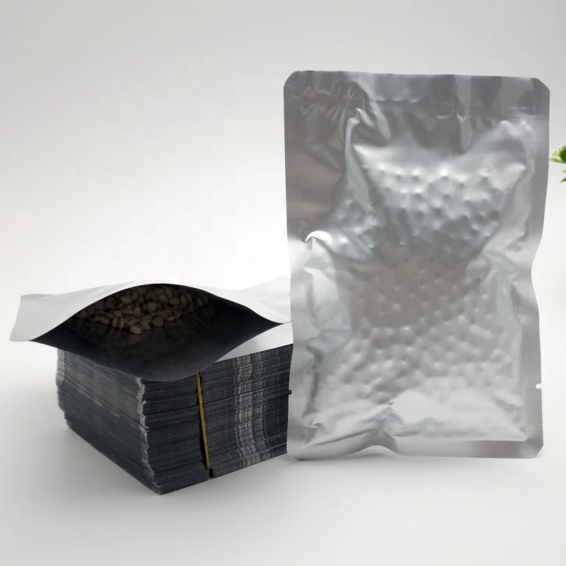 Laminated 3 side seal vacuum pouch aluminum foil packet bag for snack packaging with tear