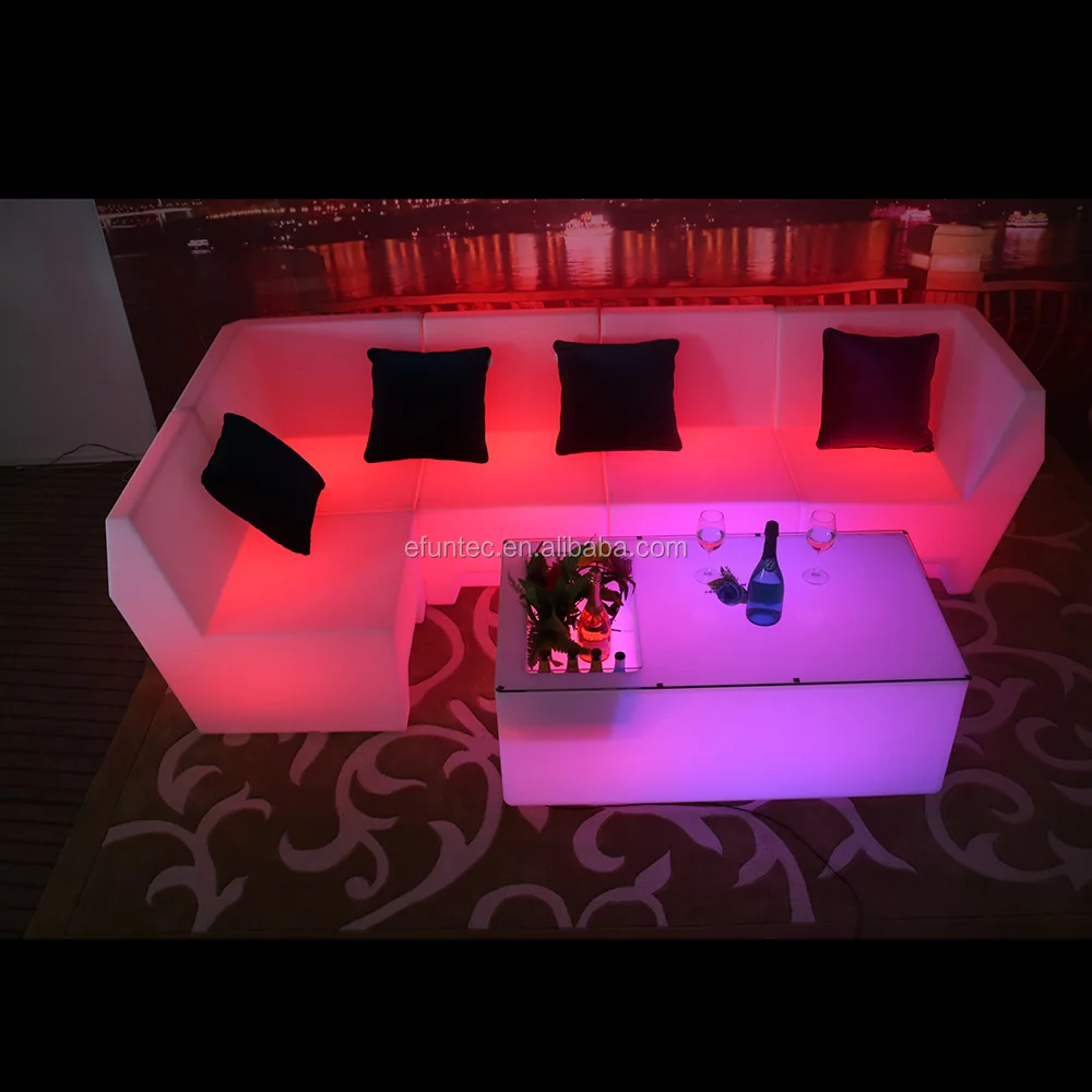 
Modern appearance commercial bar nightclub furniture illuminated sofa set led glow lounge couch sofa 