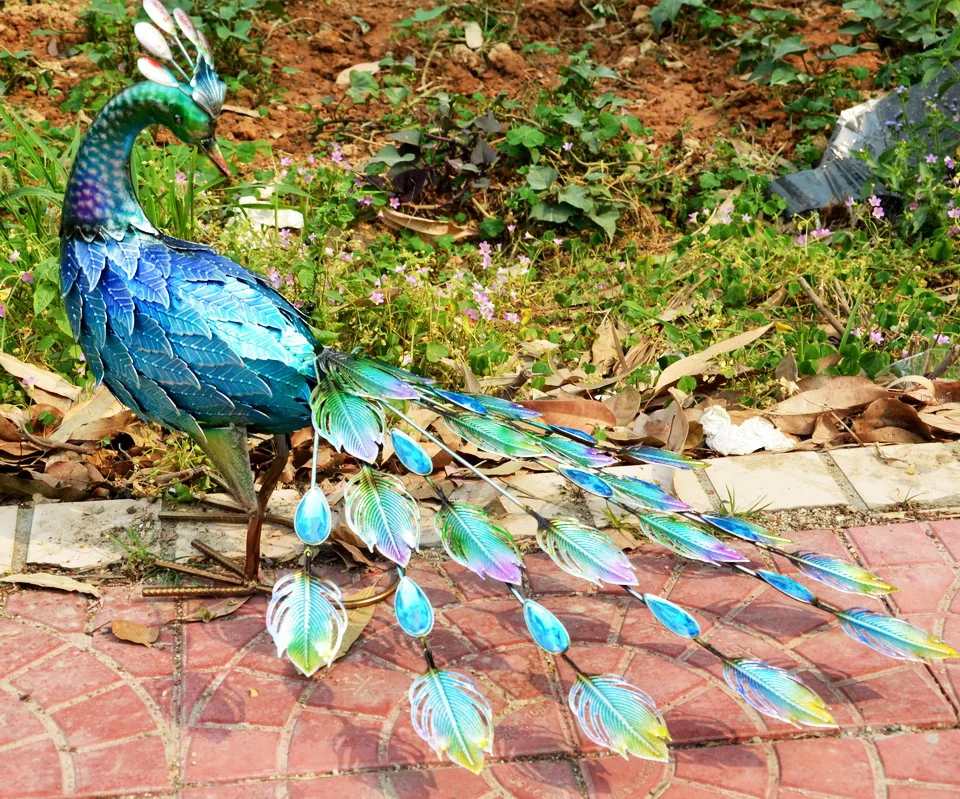 outdoor garden art metal Peacock Sculpture