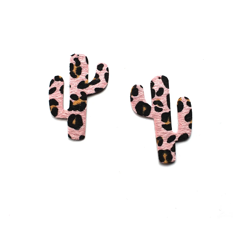 
Factory Custom Colorful Pink Leopard Pattern Leather Piece For Earrings 