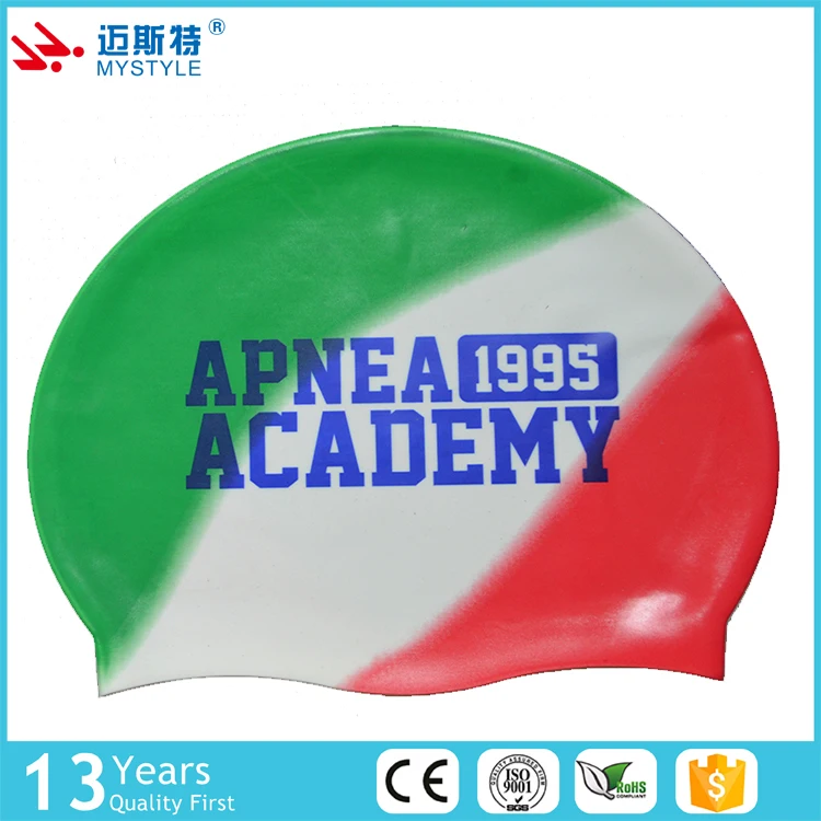 new design lovely adult silicone swimming cap, funny printed swim cap