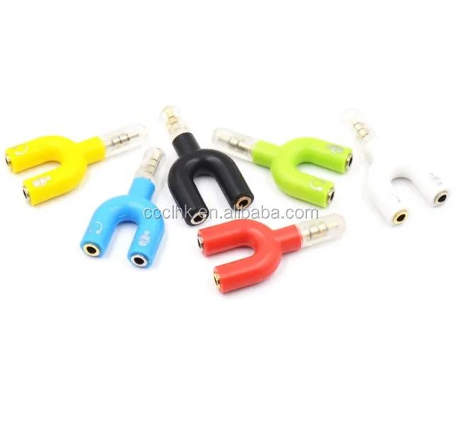 Сплиттер для наушников U-образный 3,5 мм Y-образный сплиттер для аудио стереонаушников