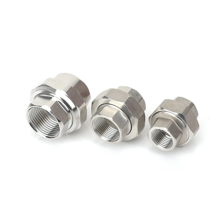 
all stainless steel 201 304 pipe fitting SUS female threads union water plumbing pipe female threads union fitting 