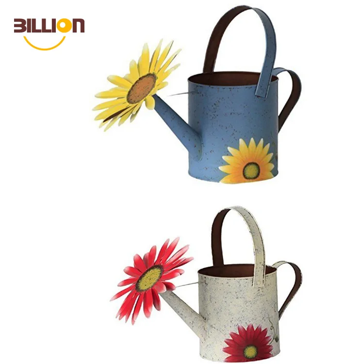 Металла ручной росписью декоративная Лейка садовая кашпо