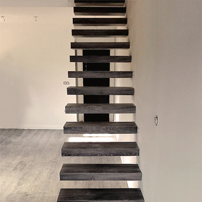 Stair with the solid wood tread brass stair rods patch fitting floating staircase