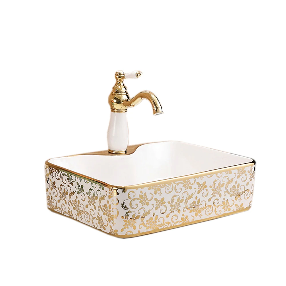 
Golden sanitary wares basin hotel use bathroom ceramic gold color sink  (62156524992)