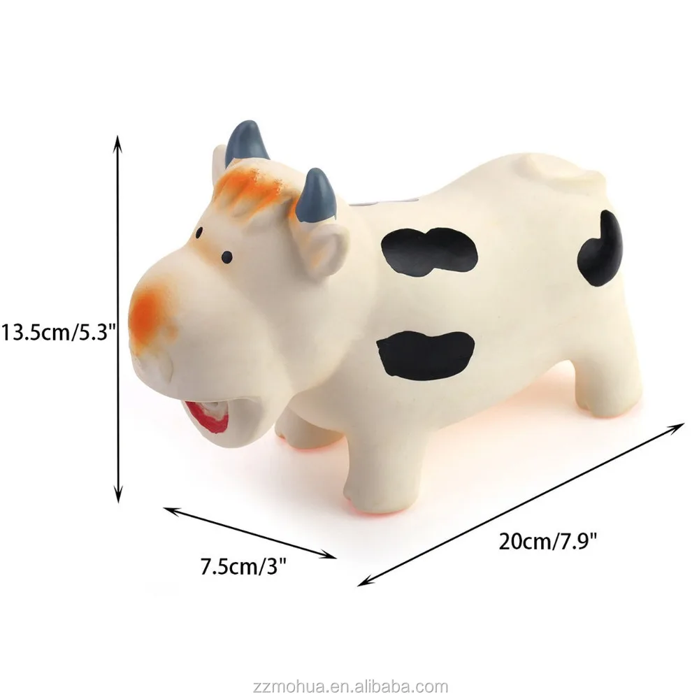 hot selling natural rubber latex cow shape squeaky chew  in pet toy manufacturer pet dog toys