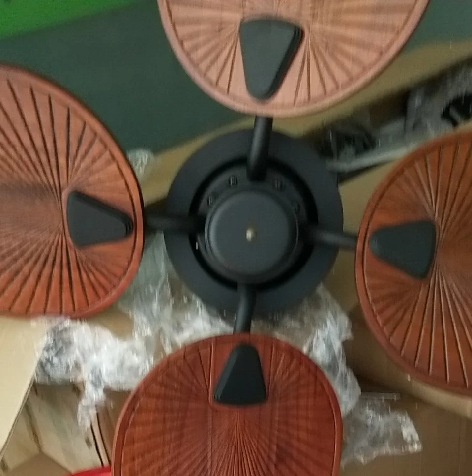 Высококачественный потолочный вентилятор ручной работы из натуральной древесины с двойными лопастями без света