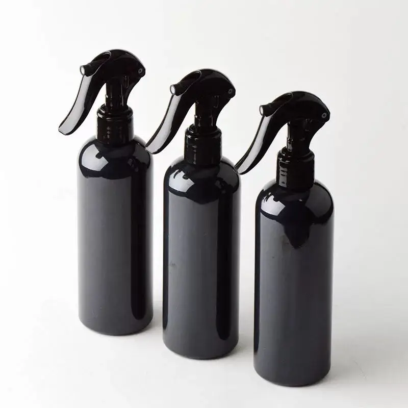 
multiple capacity black PET plastic bottle with trigger spray 