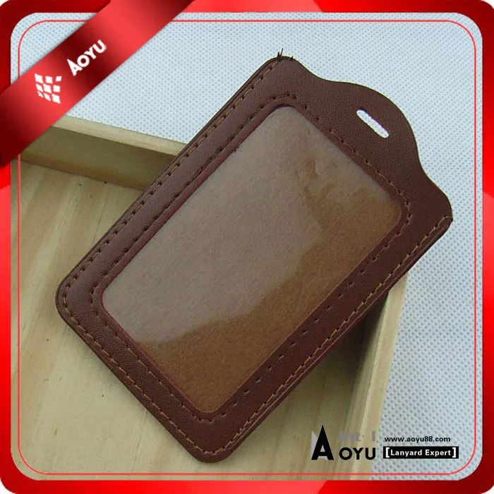 vertical pu leather card holder for id card
