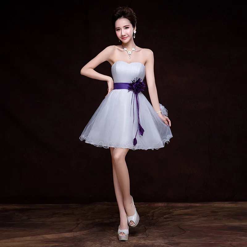 ZH1119L модное Тюлевое платье на бретельках для выпускного вечера серое короткое Пышное Платье для подружек невесты