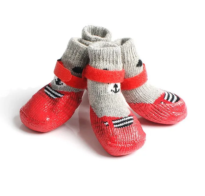 
4pcs No Slip Dog Shoes Rain Wear Waterproof Non-slip shoes and socks Paw Protector Outdoor Sock for Medium Large Dogs 