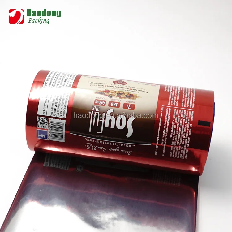 Термоуплотнение для пищевых продуктов на заказ, пластиковая упаковка для закусок, рулонная пленка