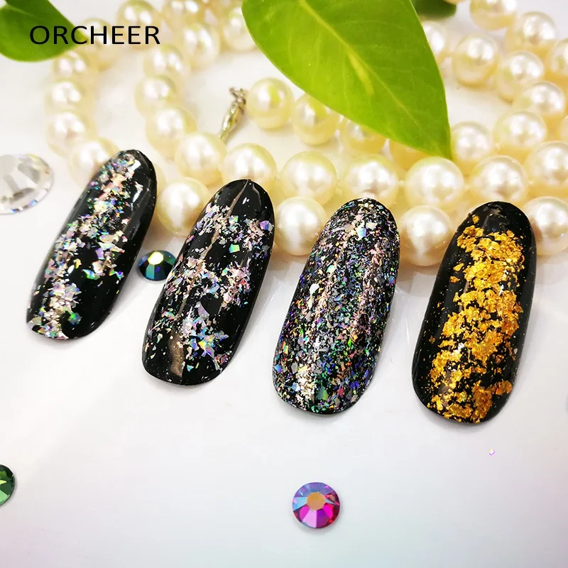 Galaxy holographic silver gold flakes Platinum flakes for Nail art