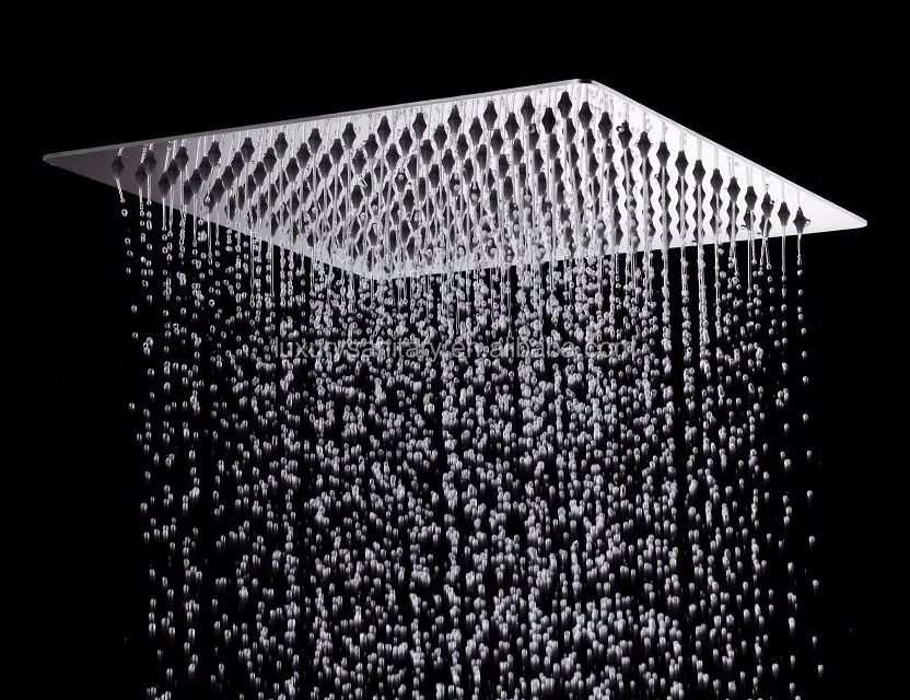 high quality 12 inch 30cm huge ultrathin shower heads stainless steel chrome square rainfall rotating shower head sprayer