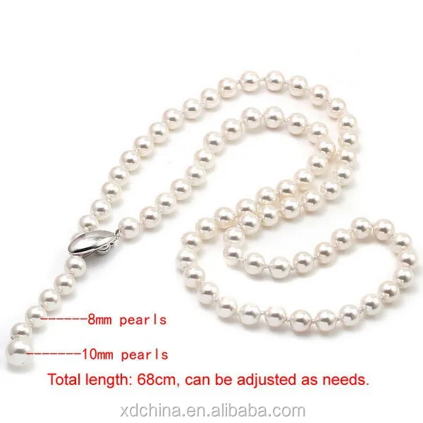 XD YSIP0361 fine 925 silver magnetic clasp classic cultured pearl necklace price