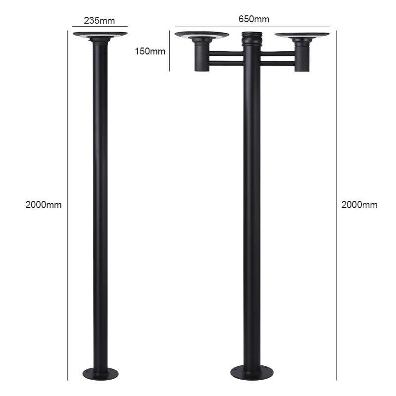 
2M Double Head Waterproof Outdoor Solar Garden Light Landscape Light 