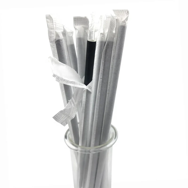 Free Samples Custom Black Paper Straws Individually Wrapped