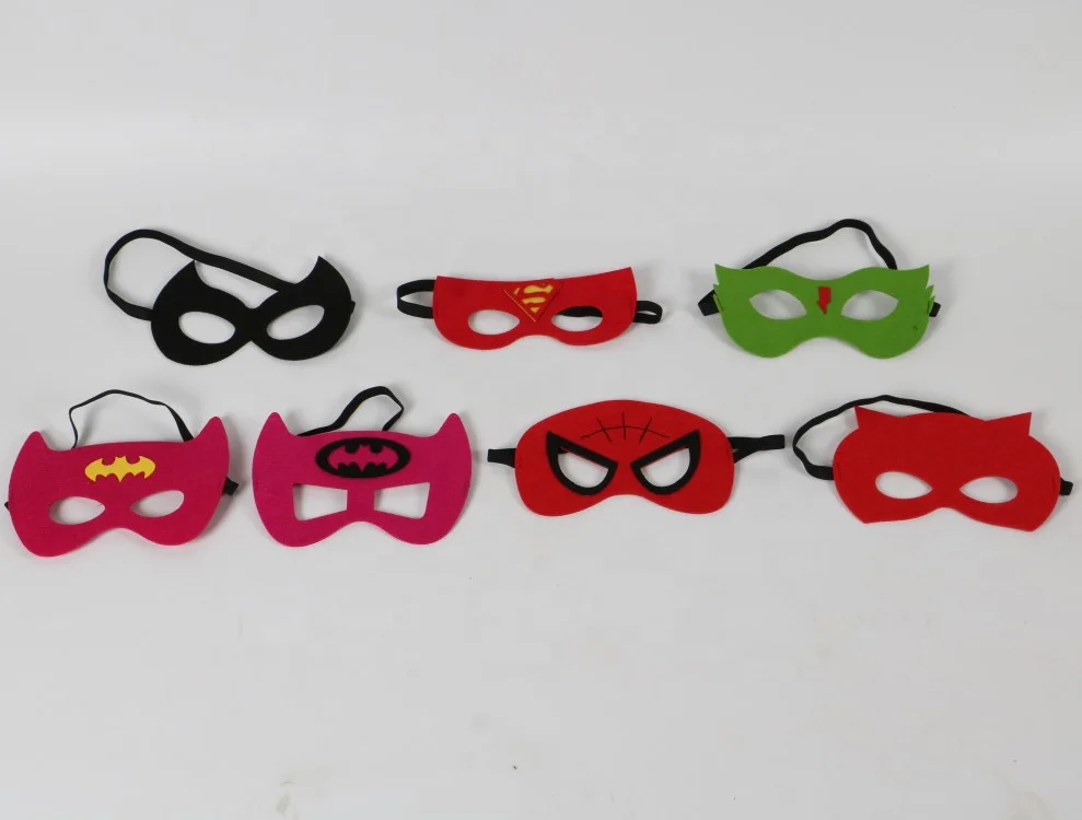 Halloween party favors superhero felt masks for kids