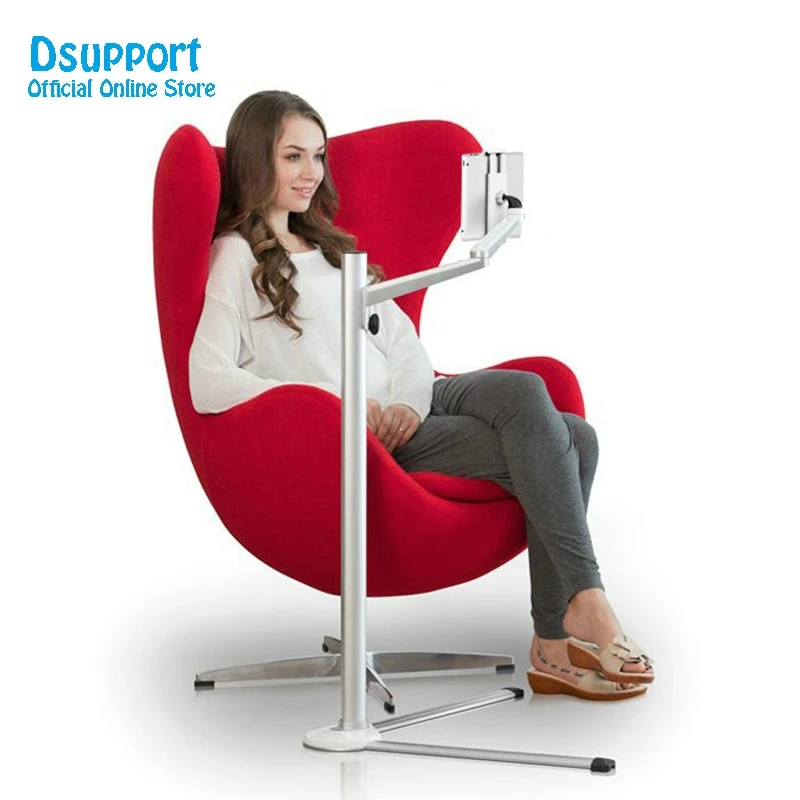 Поворотный держатель для смартфона 4,7-12,9 дюйма из алюминиевого сплава + планшетный ПК + напольная подставка для ноутбука 10-15,6 дюйма с подставкой для мыши вверх-8