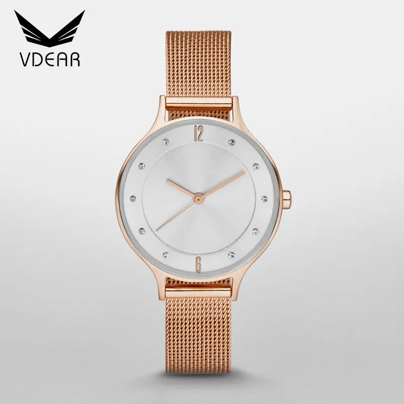 Fancy Mesh Band Lady Watches for Wholesale Small Size Fashion Rose Gold Watch