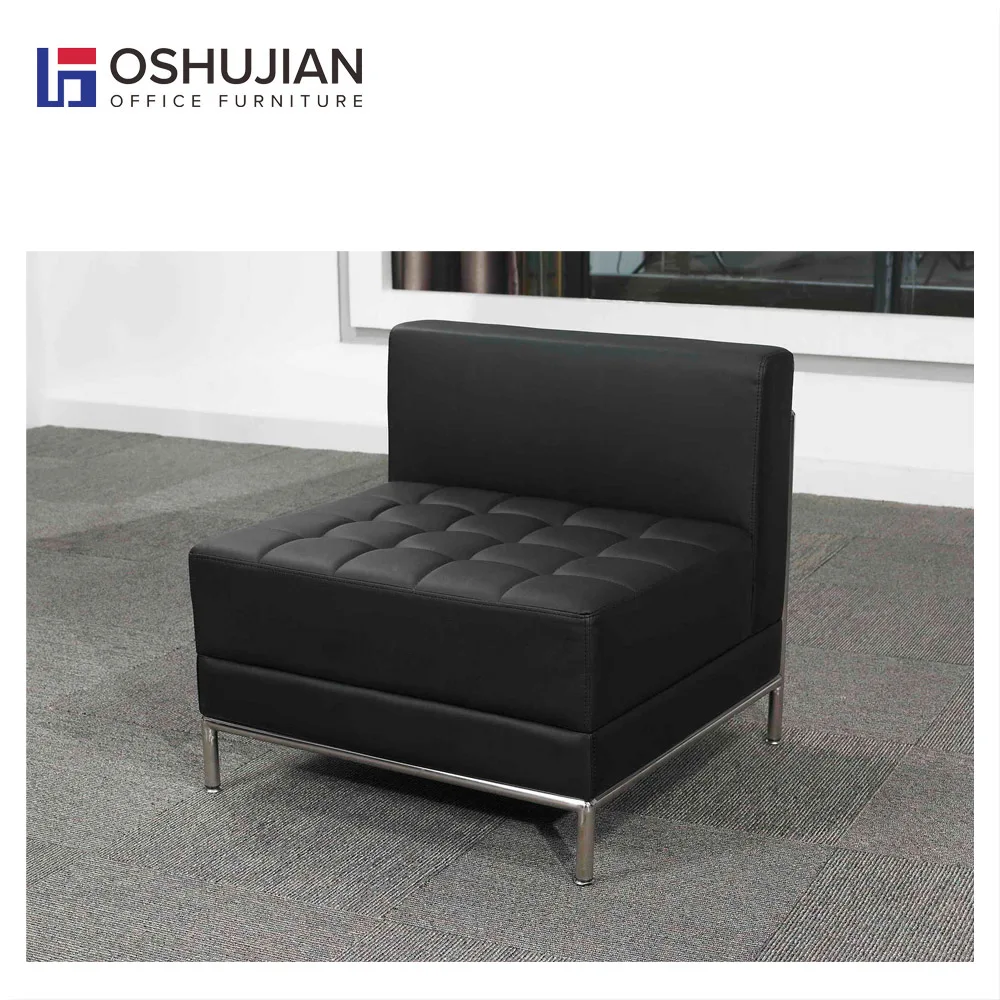 Classical design cheap waiting area sofa with PU cover