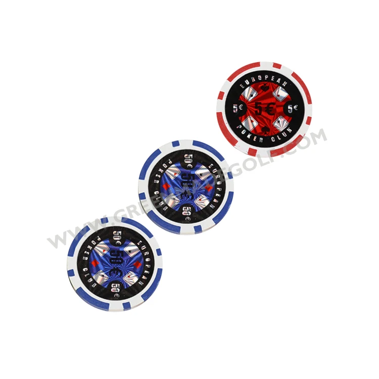 Golf ball marker custom printing pocket chips with color sticker logo