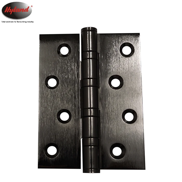 Ball Bearing Door Fixed Hinge  Hyland OEM Black Painting Stainless Steel Material 4 Inches , Heavy Duty Wooden Door Flat Hinge