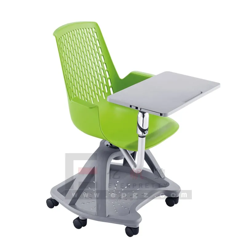 Modern University Student Plastic Training Tablet Chair with Wheels