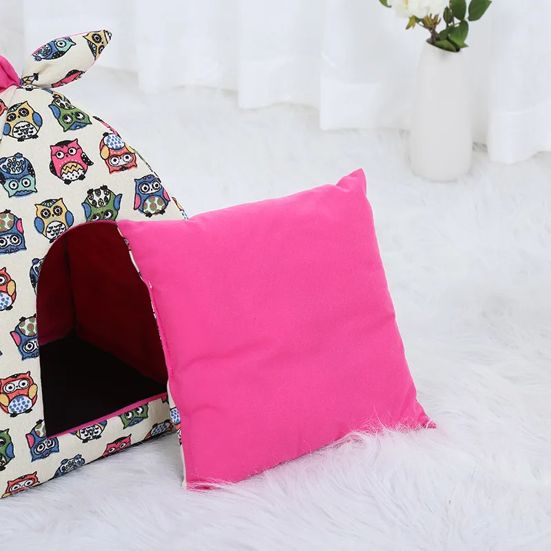 New Design Printed Canvas Pet Tent Playpen Outdoor Indoor For Small Dog Puppy Kennel Tents Cats Nest Toy House