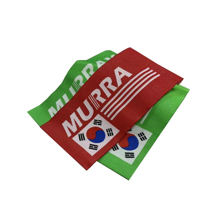 Wholesale custom logo woven stiquettes tisses thermocollant for garment