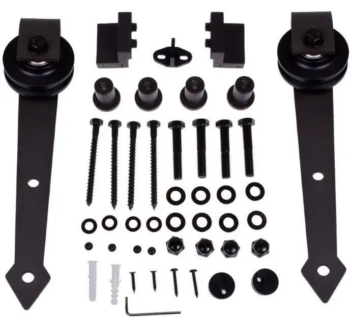 Черный ролик для ворот с направляющими для раздвижной двери для комплектов оборудования для ворот сарая