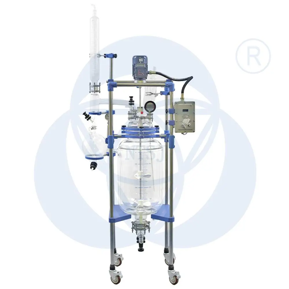 50 liters buchi chemical glass reactor for laboratory pilot plant with chiller and vacuum pump