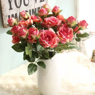 ZERO Decorative Artificial Rose Single Rose Artificial Flower for Home Wedding Party Decoration
