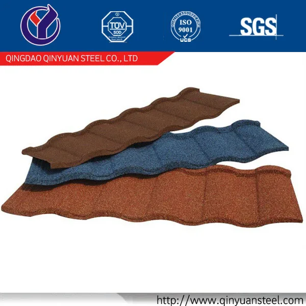 Free sample color stone coated metal roofing tile for building, Exquisite workmanship sand coated roofing tile
