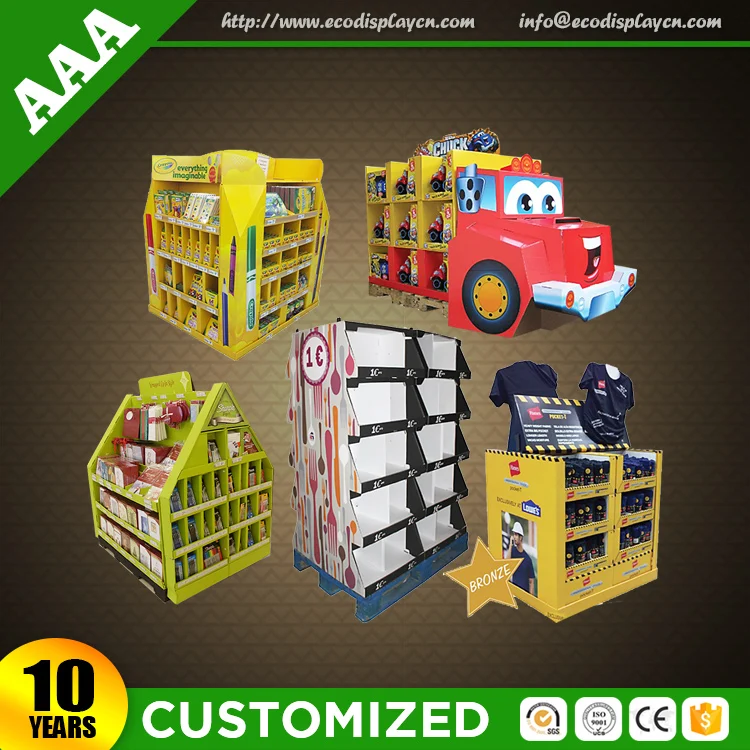 High Quality Cardboard Book Display Stands Pallet Display Magazine Display Rack