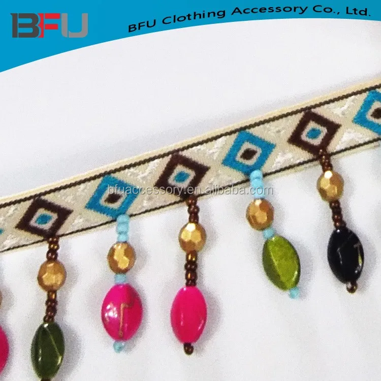 coin beaded fringe trim metal coin fringe trim in stock