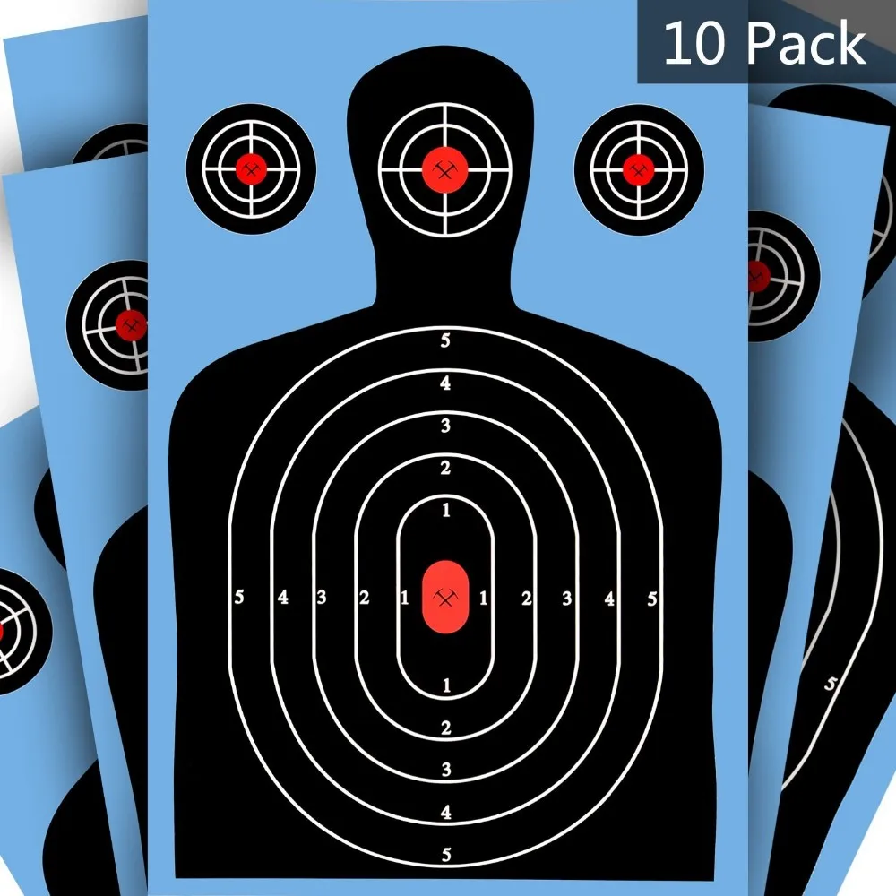 Amason Hot Sale Splatter Shooting Targets Paper Gun Pistol Rifle Sniper rifle chest round paper