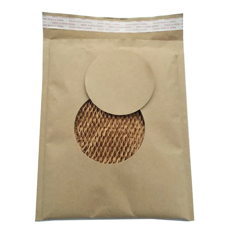 Fully Paper Custom Logo Mailing Bag Cellular Shaped Kraft Paper lining Padded Brown Envelope for shipping