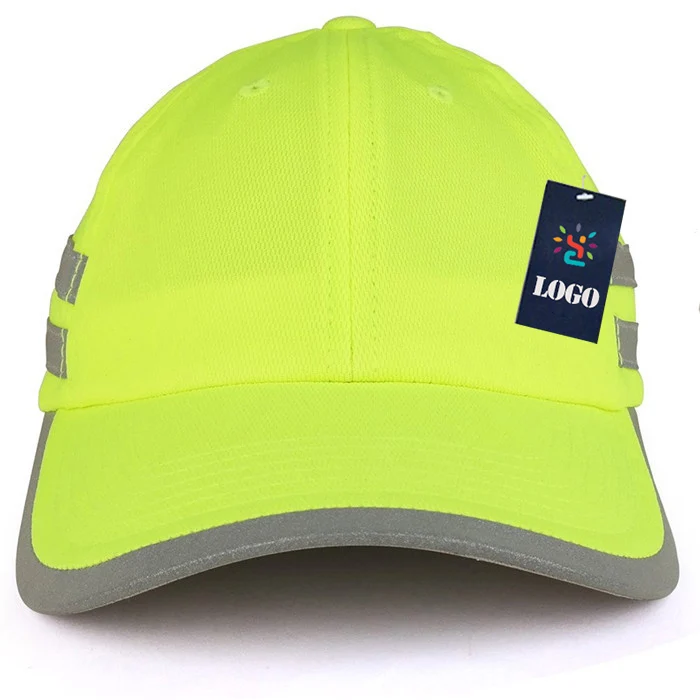 High Visibility Safety Unstructured Cap With Reflective Stripes Fluorescent Performance Hunting Cap Hat