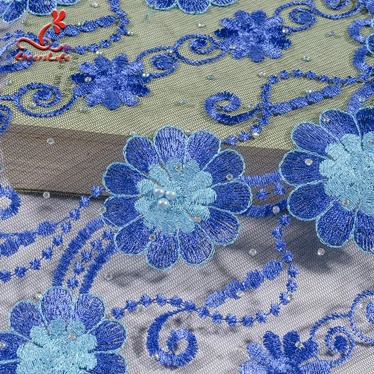 America Lace Fabrics Embroidered Cord Multi Colored Flower Lace Fabric For Clothing low price 3d flower lace fabric embroidery