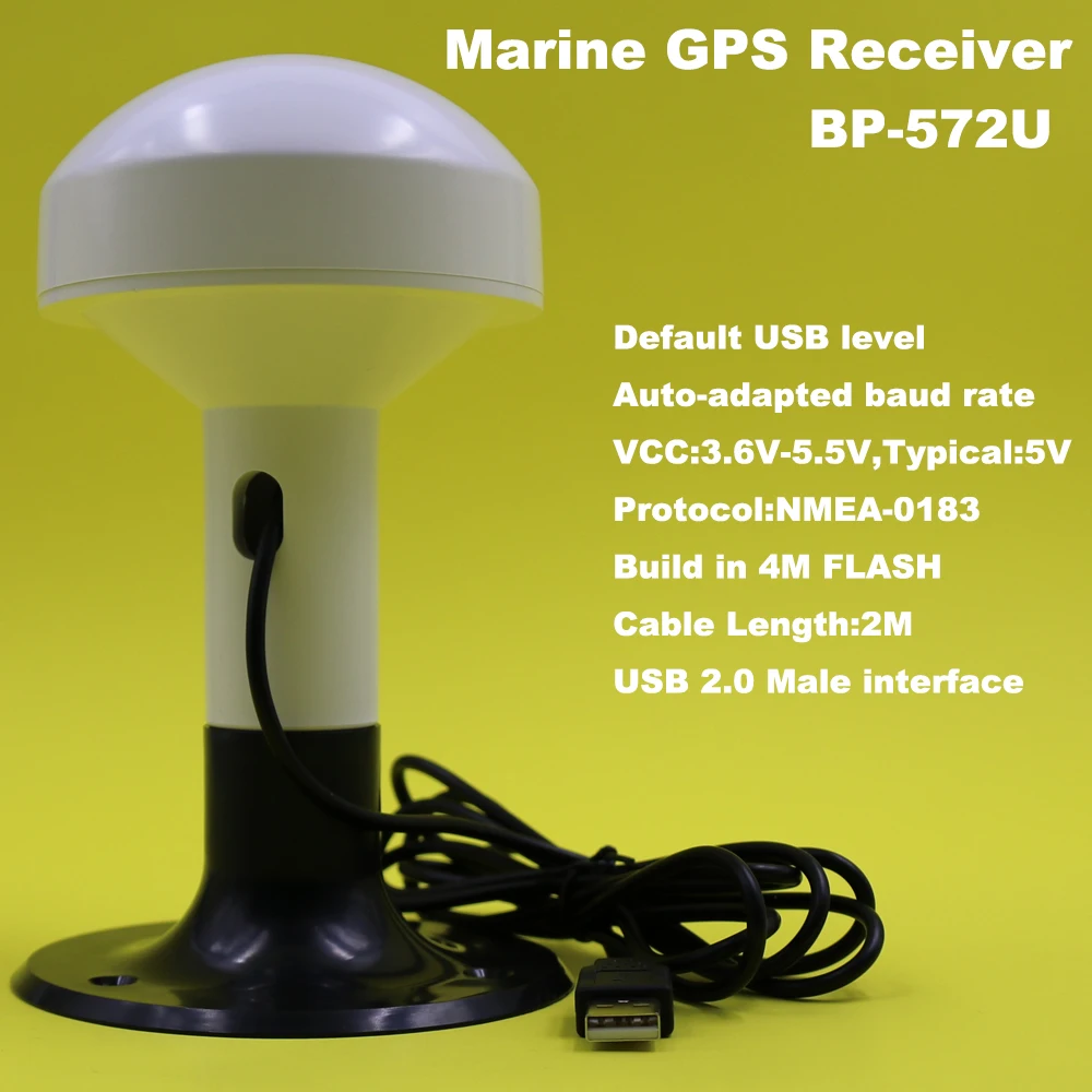BEITIAN USB Marine GPS Receiver Antenna Boat ship GPS Antenna module,9600bps,NMEA 0183 USB 2.0 Connector w/ Plastic base,BP-572U