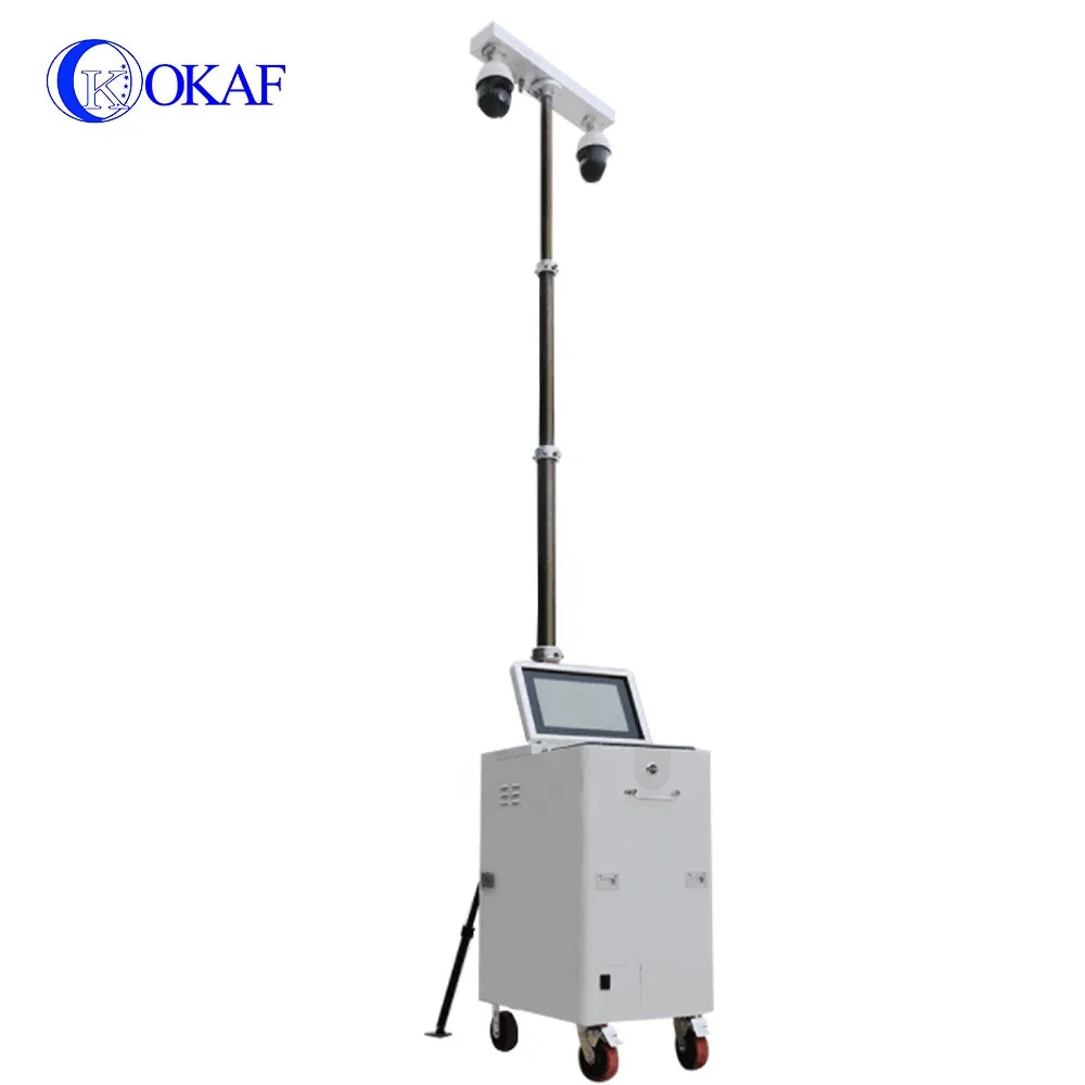 Telescopic Mast Height 6m Custom Mobile Sentry  CCTV Trailer