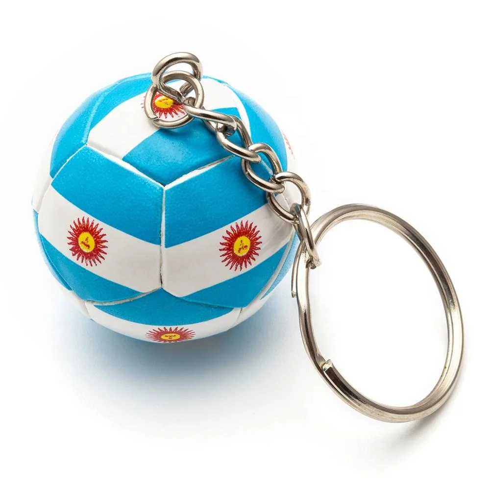 High quality custom shaped 3D PU leather football keychain