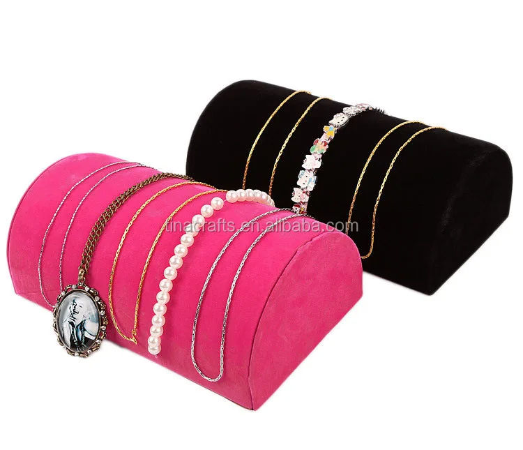 Black rosered colour Velvet Jewellery Display Watch Necklace Pendant Bracelet Pillow Dome Stand