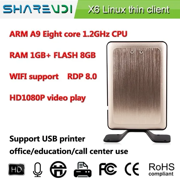 Простая установка eductaional серверной тонкий пк клиента X6 окта основные 4 USB